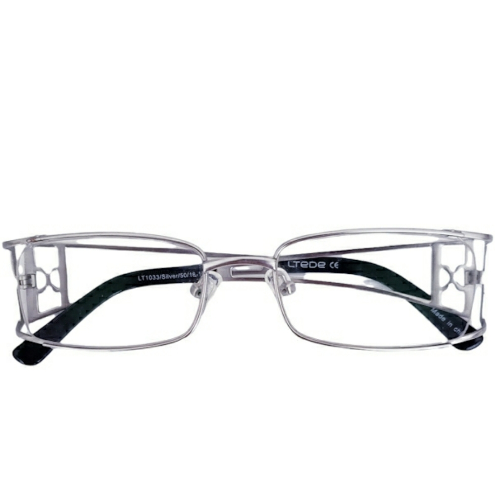 Ltede 1033 Silver Rectangle Eyewear Frames